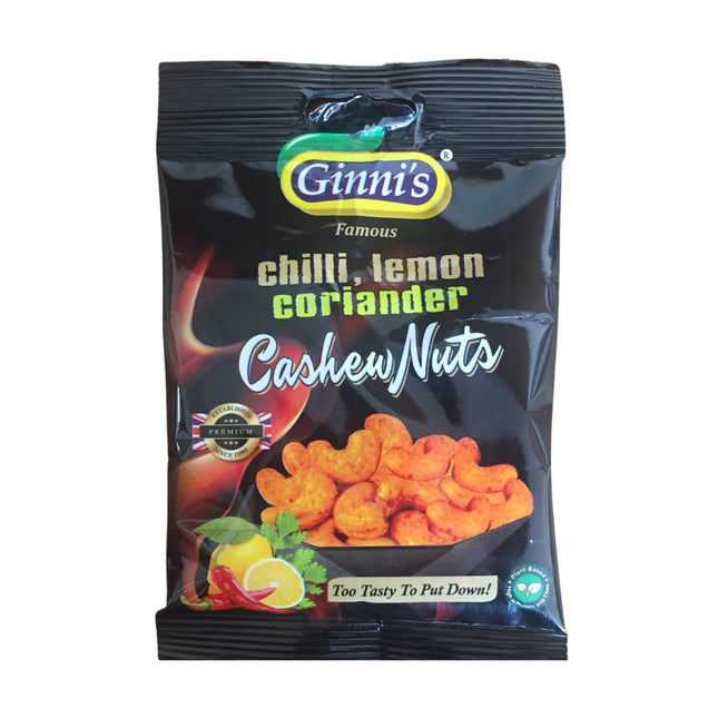 Ginni Chilli Lemon & Coriander Cashews Nuts - 55 grams - The Fusion Mart UK