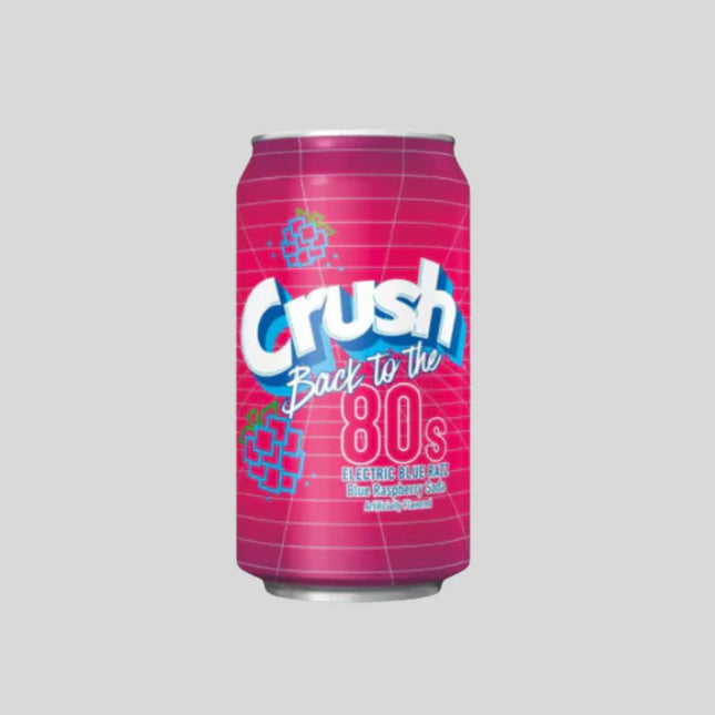 Crush Back to the 80s Electric Blue Razz Soda (355ml)