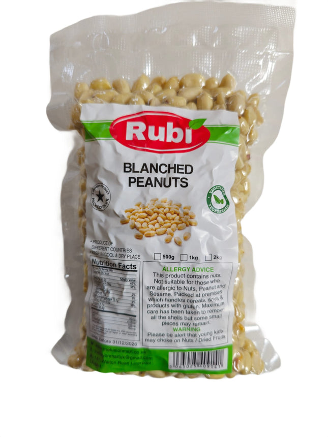 Blanched Peanuts- Rubi-500g, 1Kg, 2Kg, 5Kg - The Fusion Mart UK