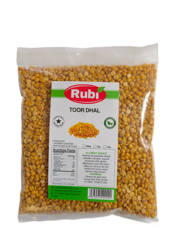 Toor Dhal - Rubi - 500g, 1Kg, 2Kg, 5K - The Fusion Mart UK