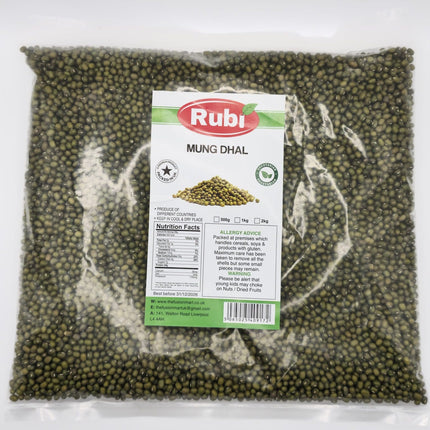 Whole Mung Dal  - Rubi - 500g, 1Kg, 2Kg, 5K - The Fusion Mart UK