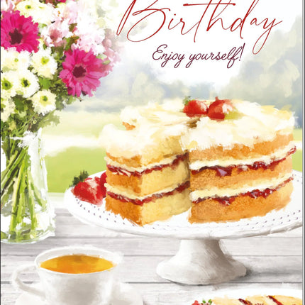 birthday card for her tradional tea and cake - The Fusion Mart UK