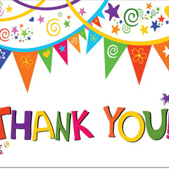 thank you card bright bunting - The Fusion Mart UK