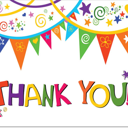 thank you card bright bunting - The Fusion Mart UK
