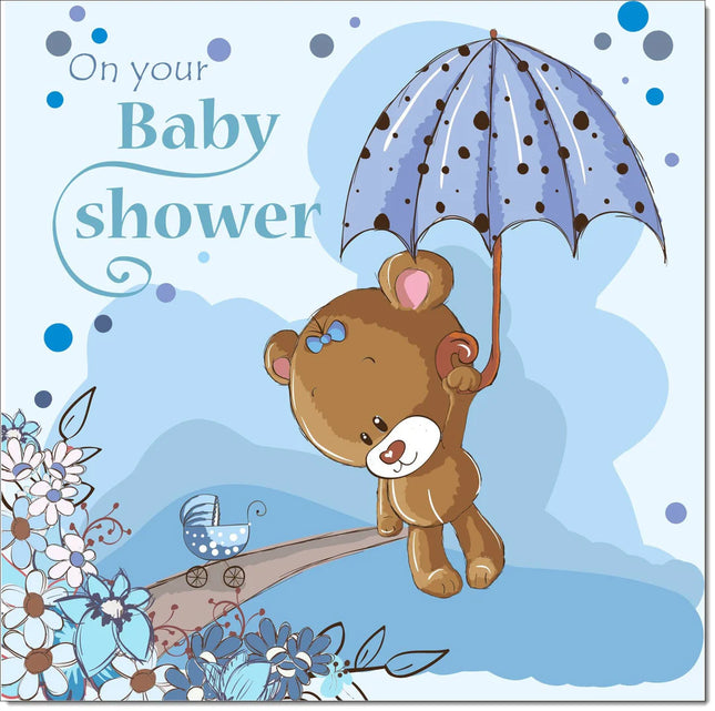 Baby Shower Card Cute Bear - The Fusion Mart UK