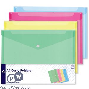 Just Stationery A4 Document Covers 4 Assorted Colours - The Fusion Mart UK