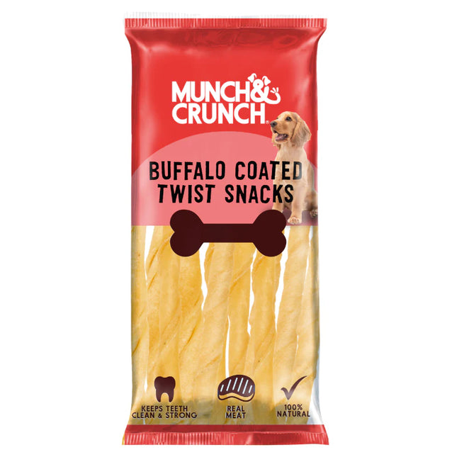 Munch & Crunch Buffalo-Coated Knotted Dog Bone