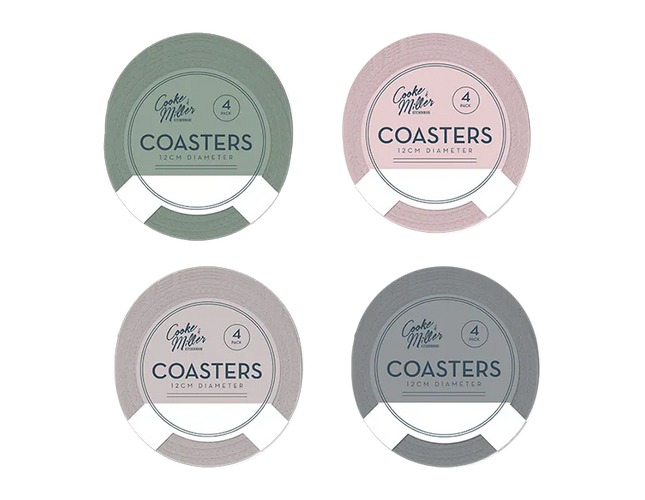 Natural Coasters 4pk Dia. 12cm - The Fusion Mart UK