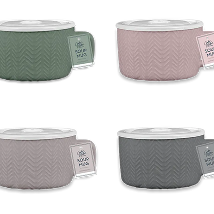 Natural Embossed Soup Mug - The Fusion Mart UK