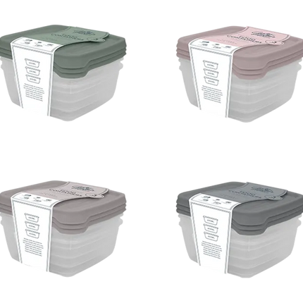 Natural Plastic Container 3pk - The Fusion Mart UK