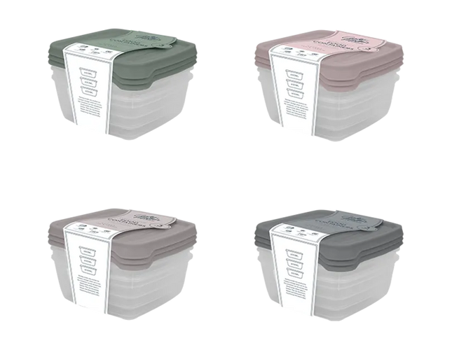 Natural Plastic Container 3pk - The Fusion Mart UK