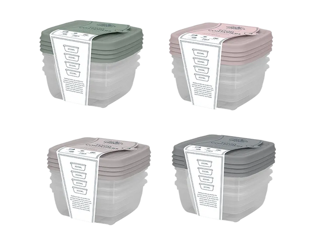 Natural Plastic Container 4pk - The Fusion Mart UK