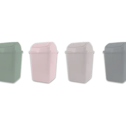 Natural Plastic Swing Top Bin - The Fusion Mart UK