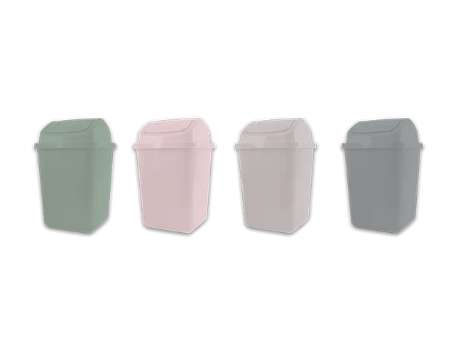 Natural Plastic Swing Top Bin - The Fusion Mart UK