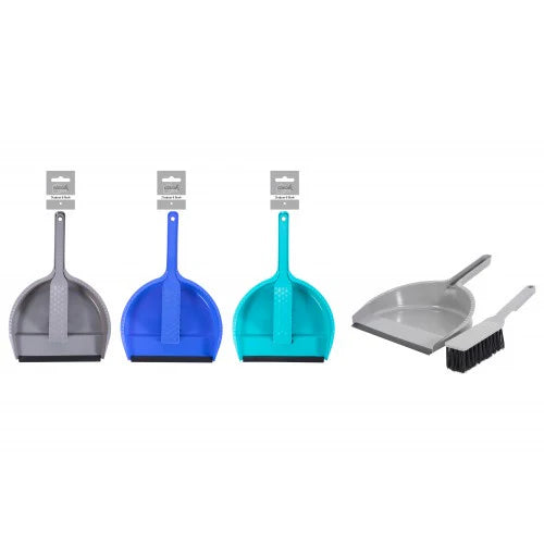 Coco & Gray Rubber Edge Dustpan & Brush Assorted Colours