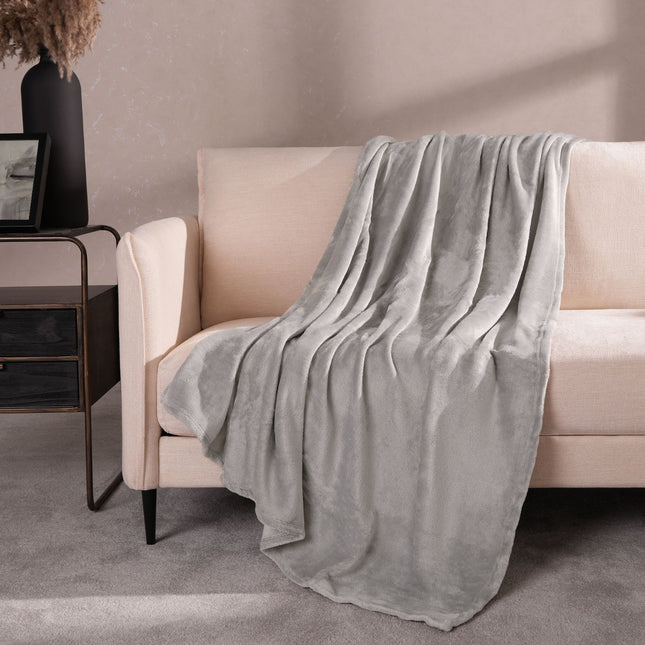 BRENTFORDS SUPERSOFT THROW GREY - The Fusion Mart UK