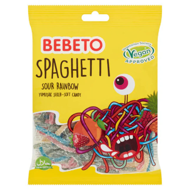 Bebeto Sour Rainbow Spaghetti Peg Bag 70g PMP 50p - The Fusion Mart UK