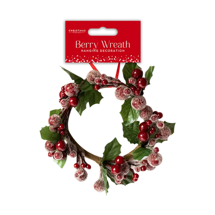 Berry Wreath Decoration 12cm x 12cm x 4cm - The Fusion Mart UK