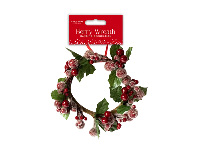 Berry Wreath Decoration 12cm x 12cm x 4cm - The Fusion Mart UK