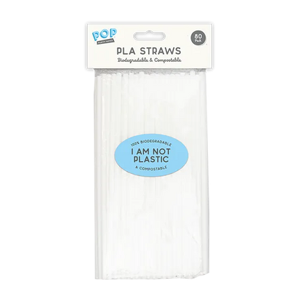 Biodegradable PLA Straws 80pk - The Fusion Mart UK