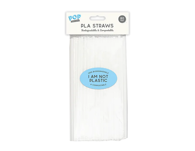 Biodegradable PLA Straws 80pk - The Fusion Mart UK