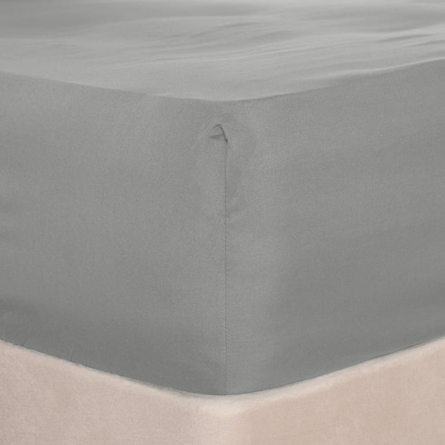 ELAFY LUXURY MICROFIBER FITTED SHEET 25CM DEEP EXTRA SOFT FEELS LUXURIOUS 137cm*190cm / GREY - The Fusion Mart UK