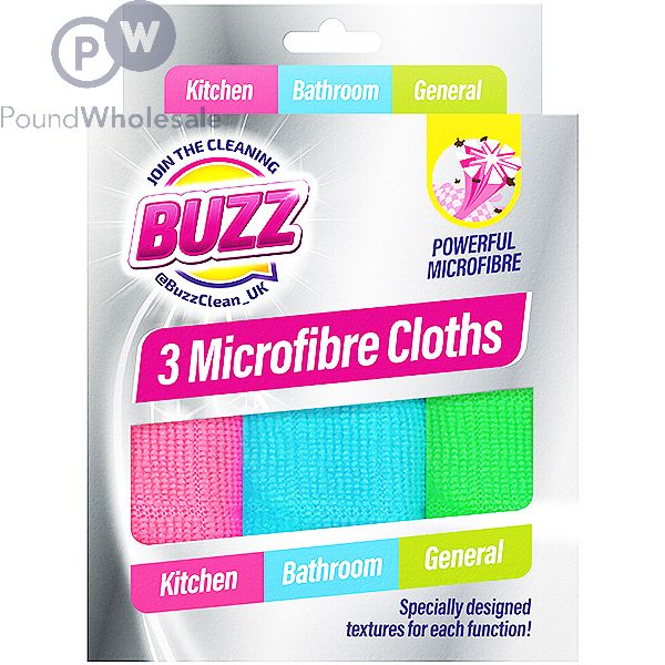 Buzz Microfibre Cloths 3 Pack