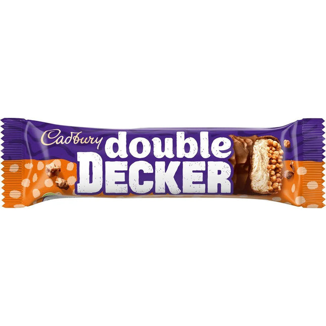Cadbury Double Decker chocolate bar with nougat, caramel, and crispy cereal layers from The Fusion Mart UK.