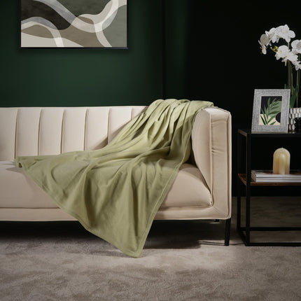 DREAMSCENE PLAIN FLEECE THROW SAGA - The Fusion Mart UK