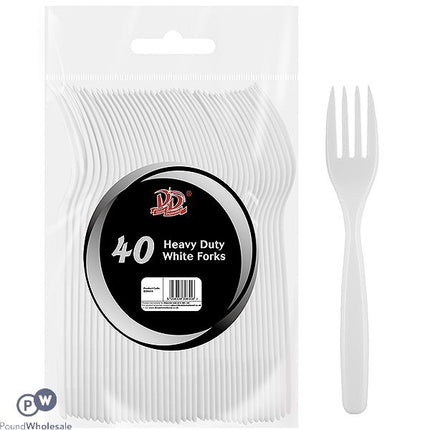 Deluxe Disposable Heavy Duty White Knives 40 Pack - The Fusion Mart UK
