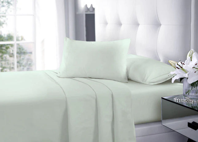 ELAFY LUXURY MICROFIBER FITTED SHEET 25CM DEEP EXTRA SOFT FEELS LUXURIOUS 152cm*203cm / DUCK EGG - The Fusion Mart UK