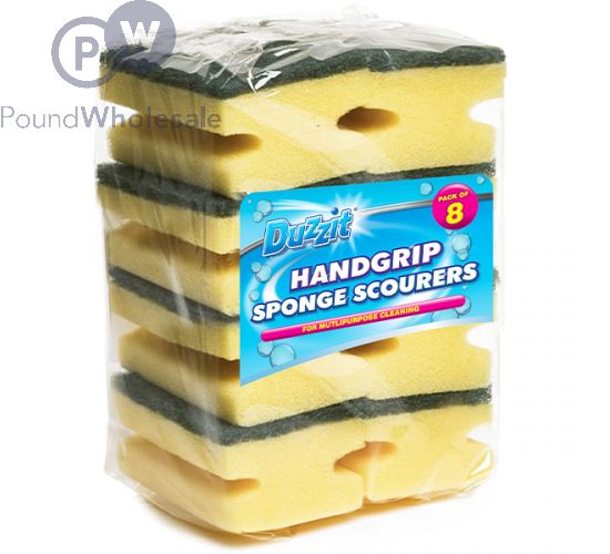 Duzzit Handgrip Sponge Scourers 8 Pack