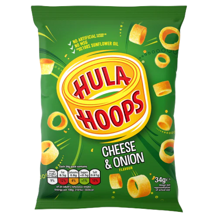 HULA HOOPS CHEESE ONION 34G