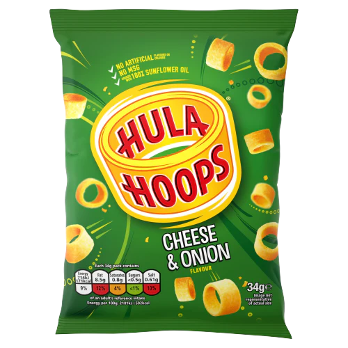 HULA HOOPS CHEESE ONION 34G