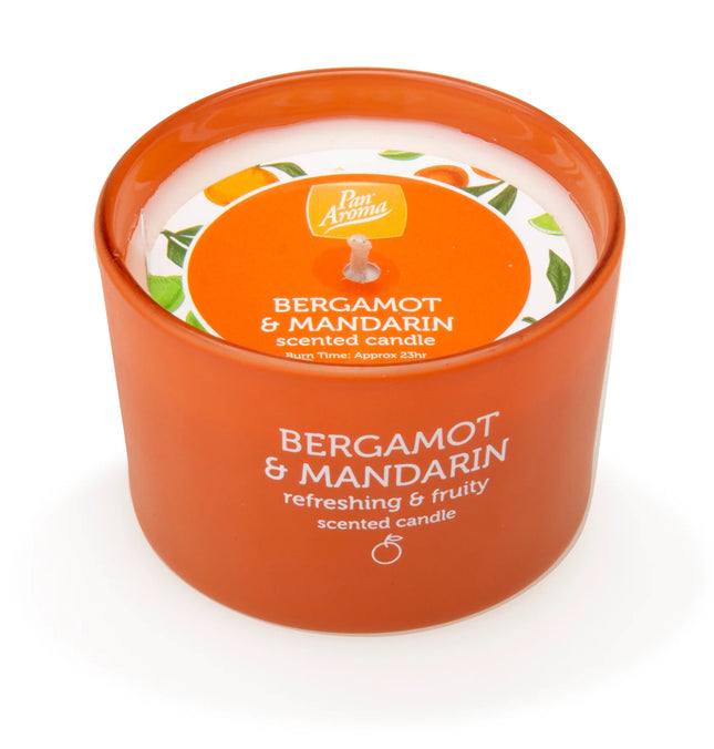 Pan Aroma Bergamot & Mandarin Scented Coloured Jar Candle 85g