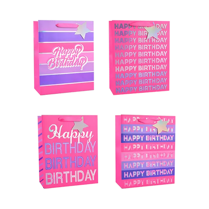 girl foiled happy birthday gift - The Fusion Mart UK
