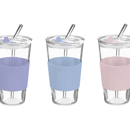 Ribbed Glass Jar with Ribbon 250ml - The Fusion Mart UK