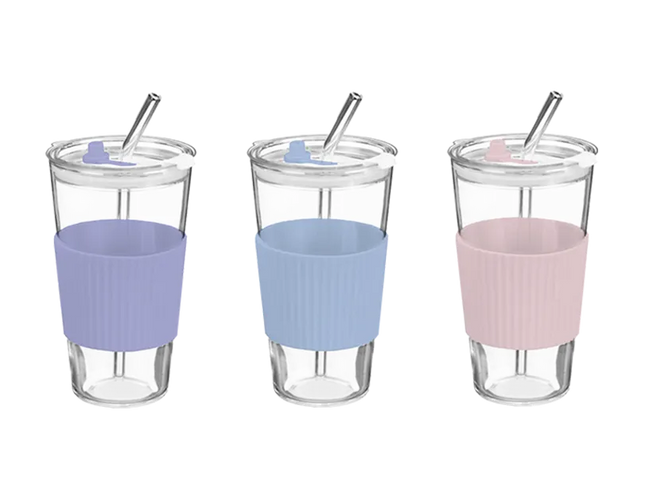 Ribbed Glass Jar with Ribbon 250ml - The Fusion Mart UK