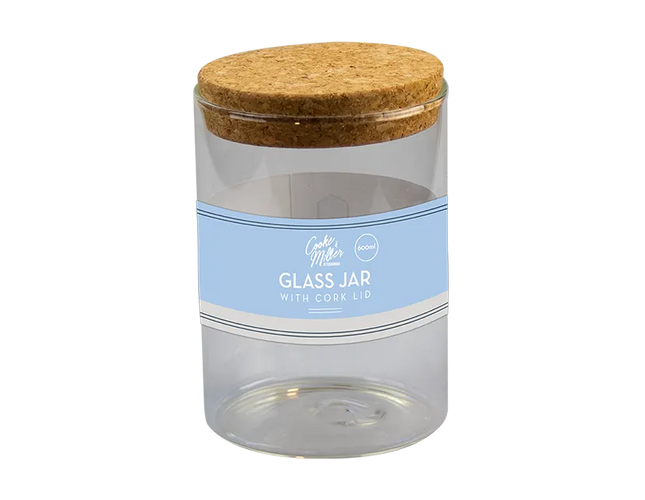 Glass Jar with Cork Lid 400ml - The Fusion Mart UK