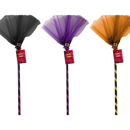 Witches Broomstick with Netting 80cm - The Fusion Mart UK