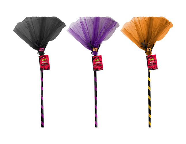 Witches Broomstick with Netting 80cm - The Fusion Mart UK