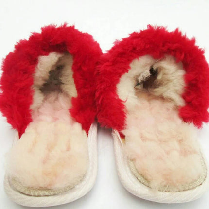 RED FURRY SLIPPERS - The Fusion Mart UK