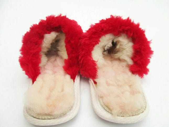 RED FURRY SLIPPERS - The Fusion Mart UK