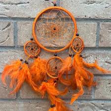 1pc Vintage Handwoven Drea m Catcher, ORANGE