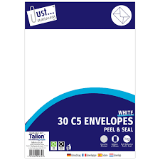 just stationary c4 white peel & seal envoloupes 30 pack - The Fusion Mart UK