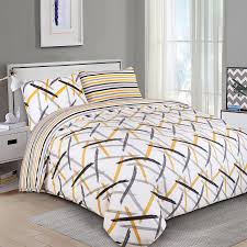 Ochre Stripe Printed Duvet CoverDouble