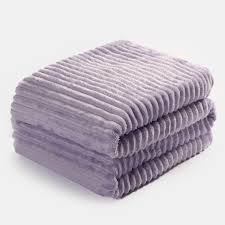 RIBBED FLEECE THROW LILAC - The Fusion Mart UK
