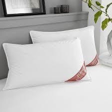Duck Feather & Down Pillows Extra Filled Hotel Quality 100 Soft Luxury Microfiber Pack of 1or 2&4 ONE PILLO - The Fusion Mart UK