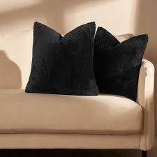 BRENTFORDS WAFFLE FLEECE CUSHION BLACK - The Fusion Mart UK