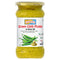 A jar of The Fusion Mart UK Ashoka green chili pickle, 300g, with green chilies and spices visible inside the jar.